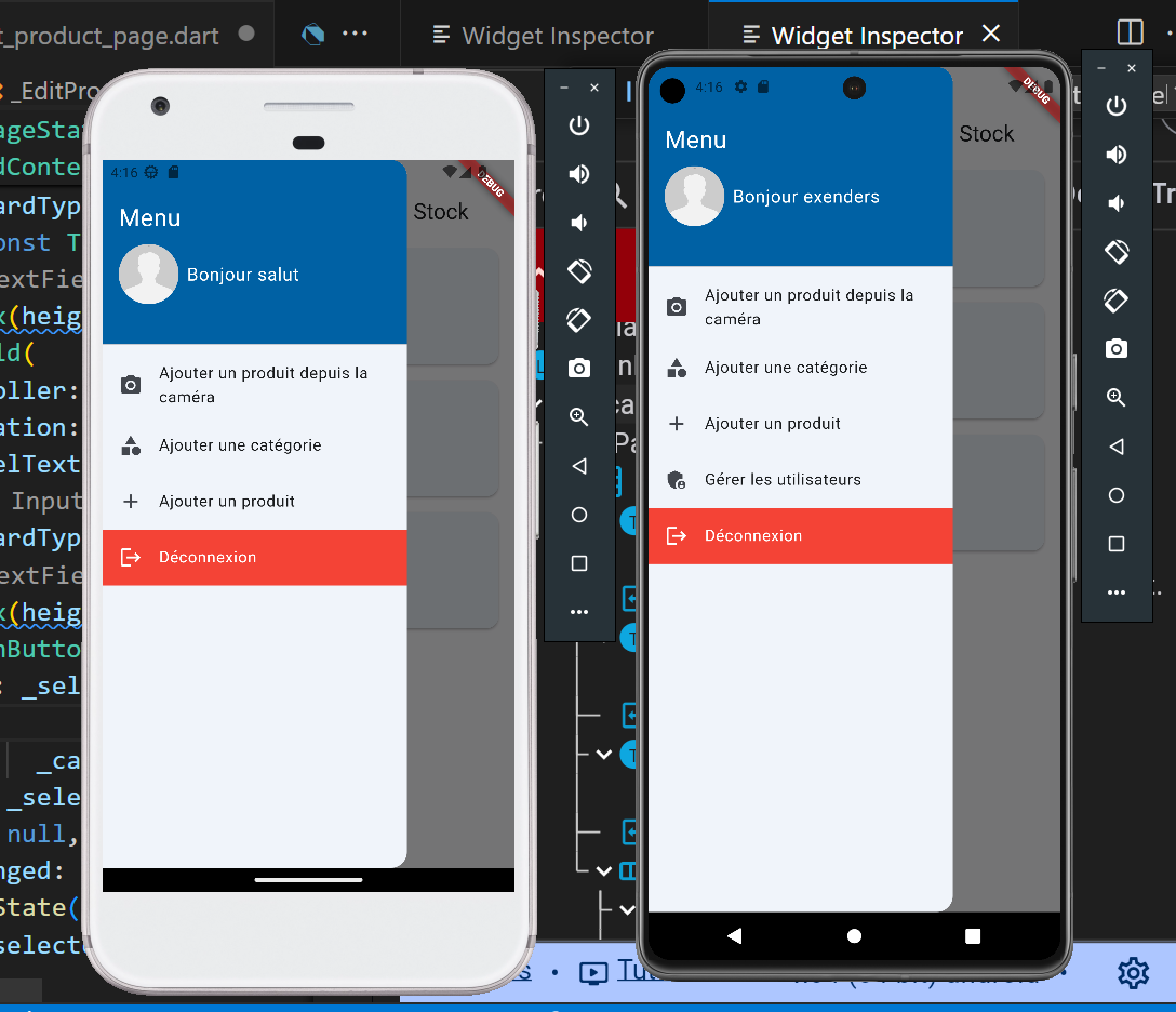 page gestion de stocks