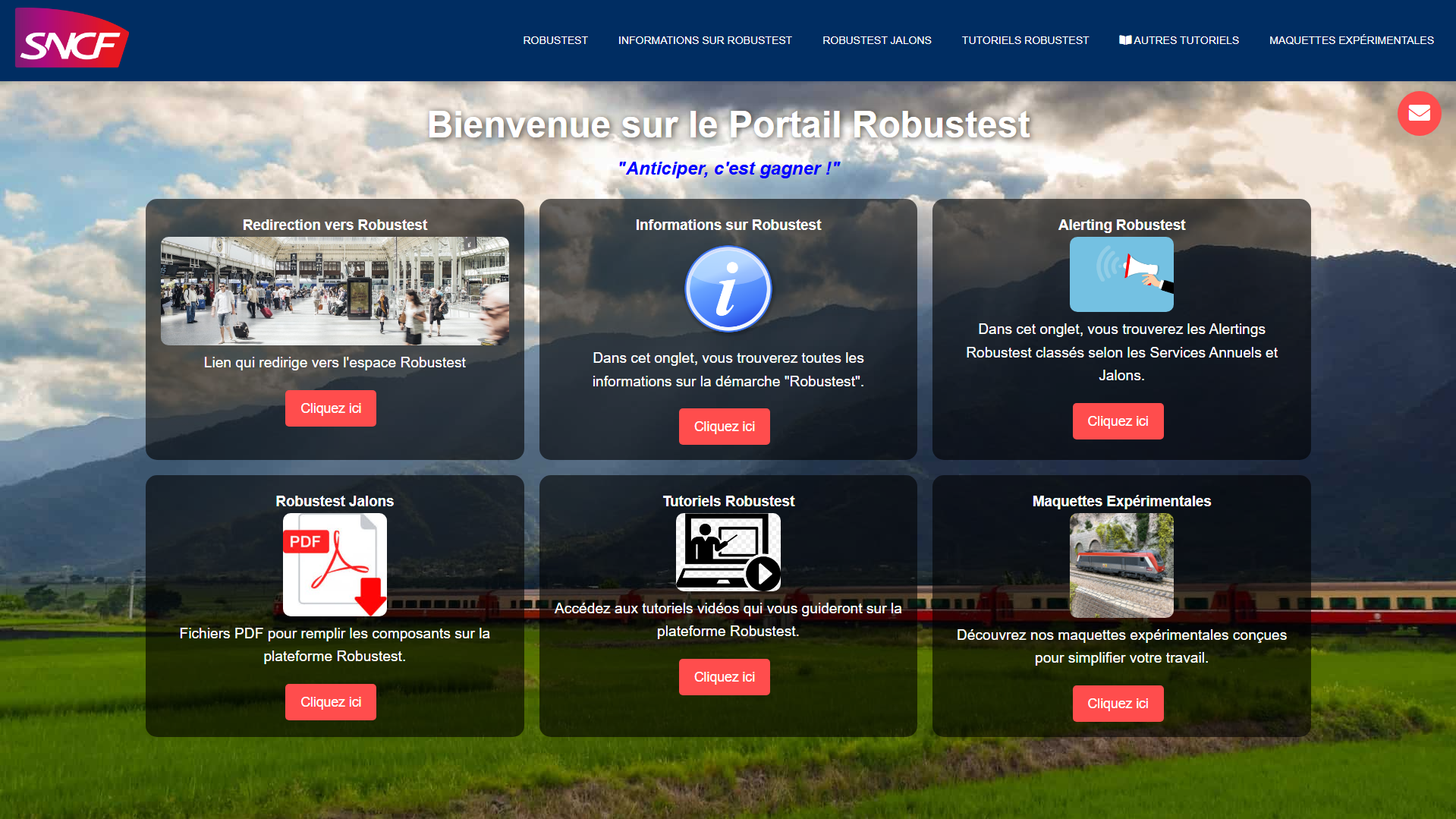 page accueil du portail